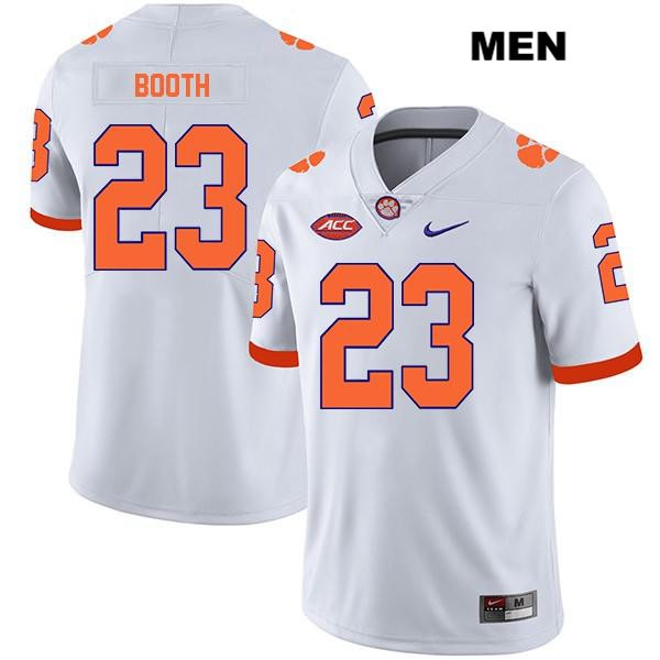 Men's Clemson Tigers #23 Andrew Booth Jr. Stitched White Legend Authentic Nike NCAA College Football Jersey OLT1346BJ